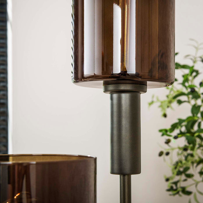 Giga Meubel - Vloerlamp Bruin Metaal|Glas - 33x33x165cm - Sepiora