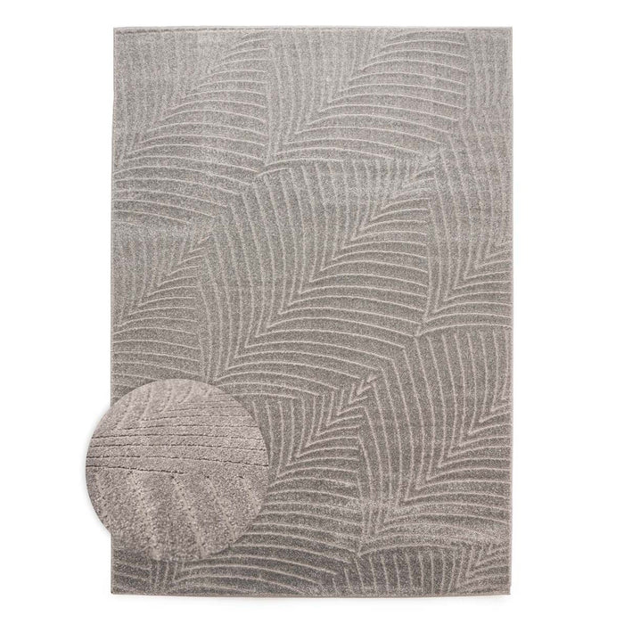 Nordic Weavers Scandinavisch vloerkleed - Contour Leaf grijs - 140x200