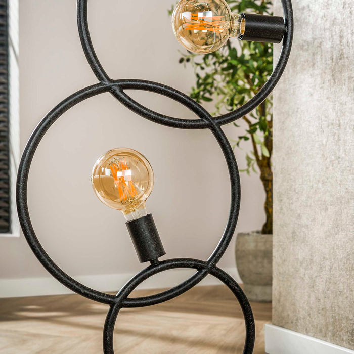 Giga Meubel - Vloerlamp Zwart Metaal - 44x30x140cm - Loop