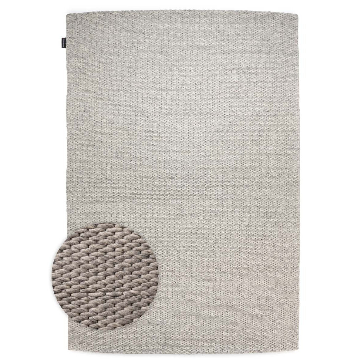 Nordic Weavers Wollen vloerkleed - Vridning lichtgrijs - 240x340 cm