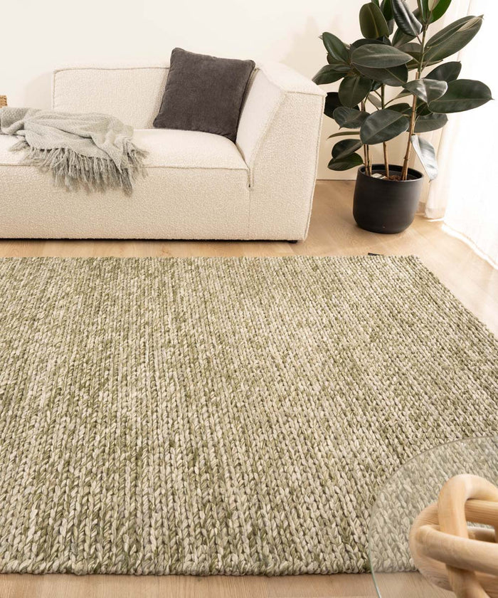 Nordic Weavers Wollen vloerkleed - Hyssing olijfgroen - 240x340 cm