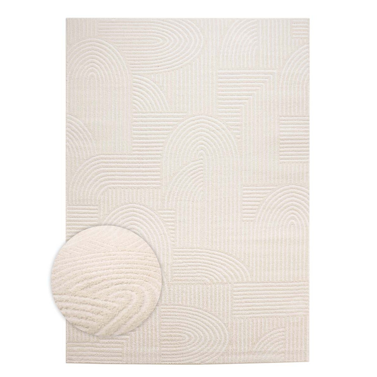 Nordic Weavers Scandinavisch vloerkleed - Contour Bend crème - 300x400