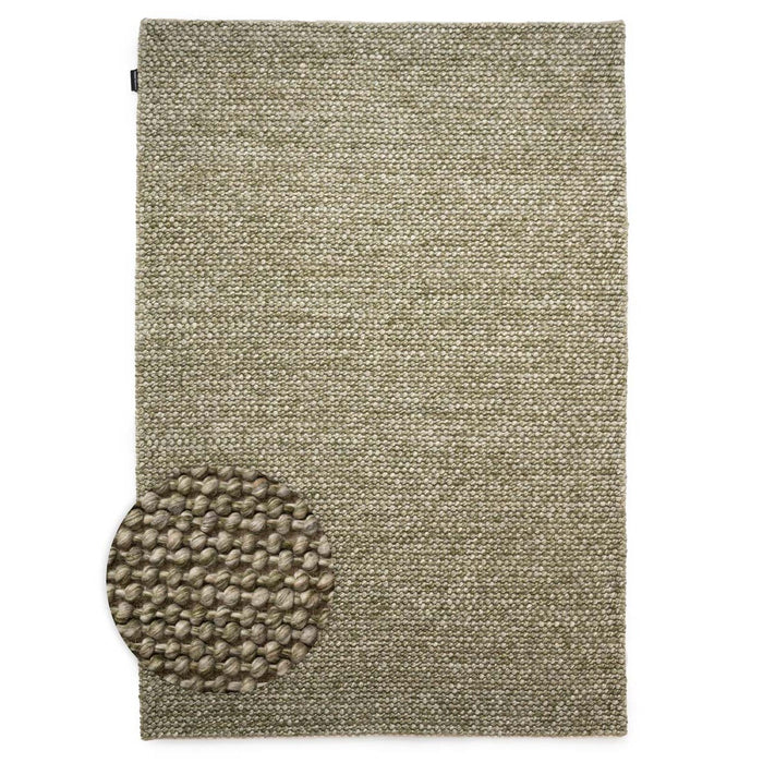 Nordic Weavers Wollen vloerkleed - Løkke olijfgroen - 160x240 cm