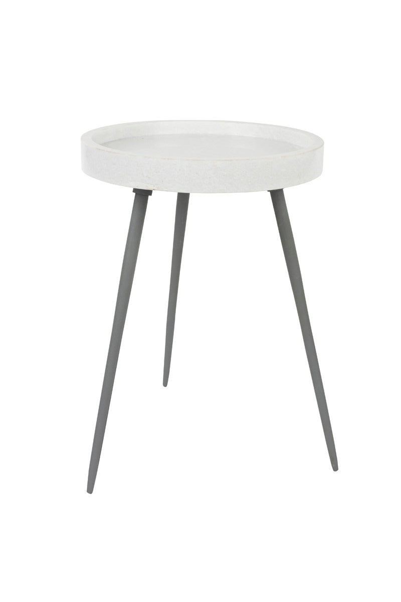 Giga Meubel - Bijzettafel Wit Marmer - 33x33x45cm - Karrara