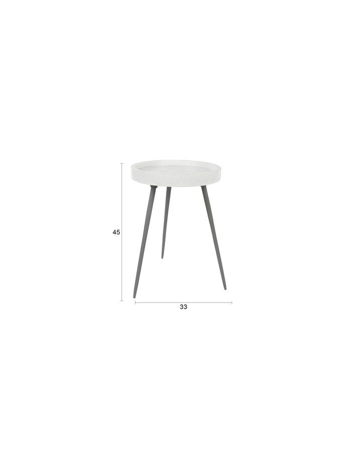 Giga Meubel - Bijzettafel Wit Marmer - 33x33x45cm - Karrara