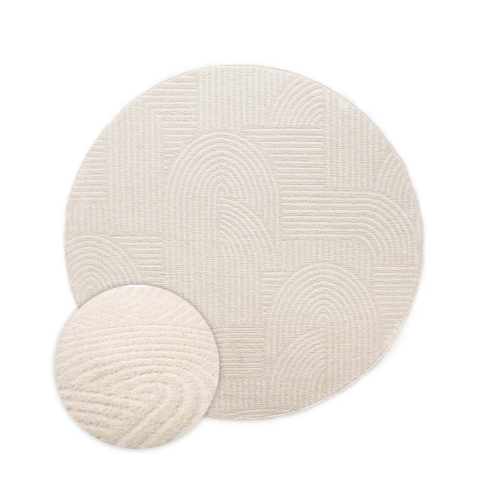 Nordic Weavers Rond vloerkleed Scandinavisch - Contour Bend crème -