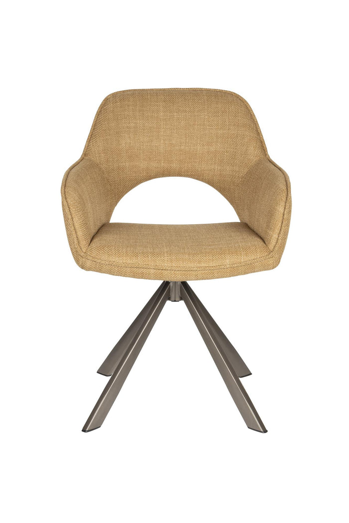 Giga Meubel - Eetkamerstoel Geel Stof - Draaibaar - Toye - Set van 2