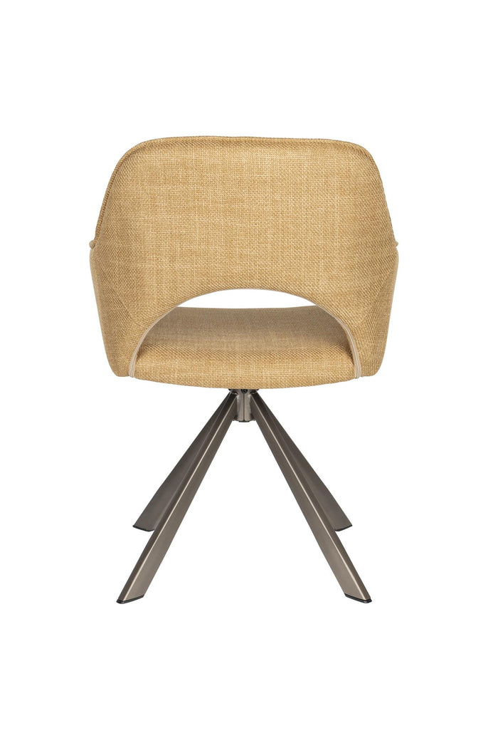 Giga Meubel - Eetkamerstoel Geel Stof - Draaibaar - Toye - Set van 2