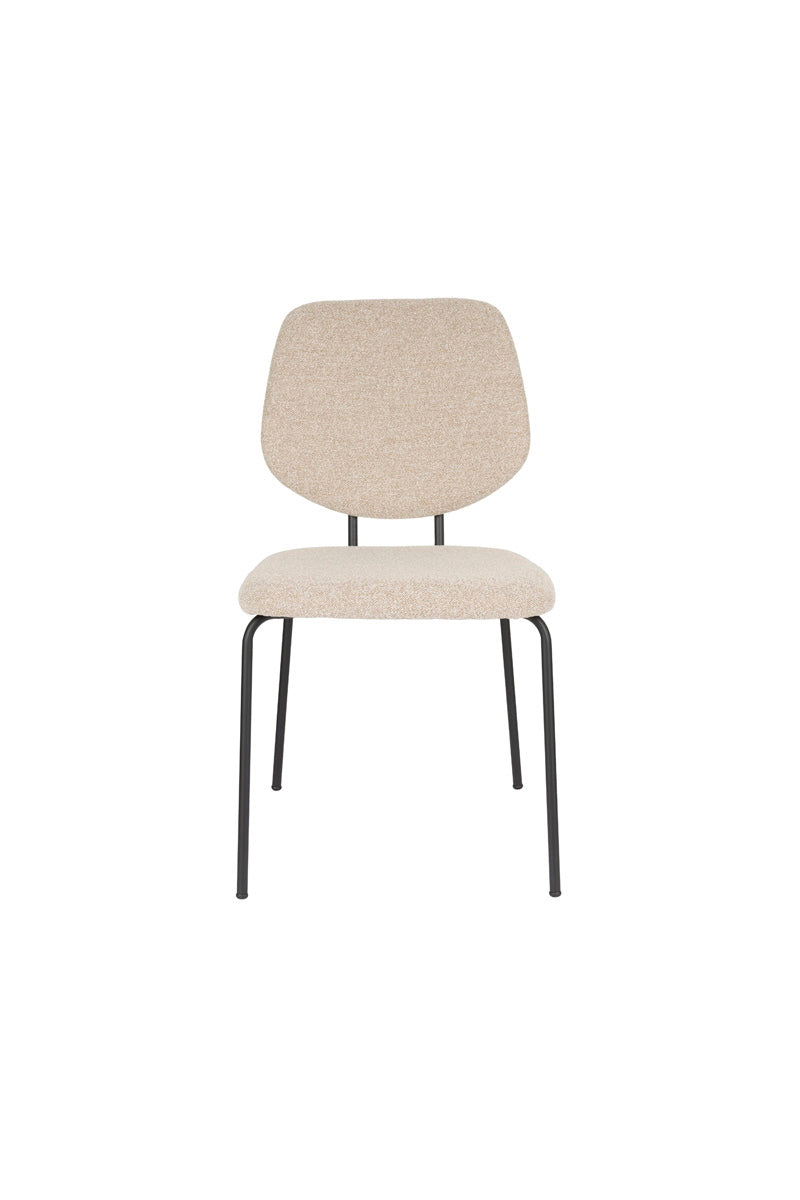 Giga Meubel - Eetkamerstoel Beige - Zithoogte 48cm - Zelo - Set van 2