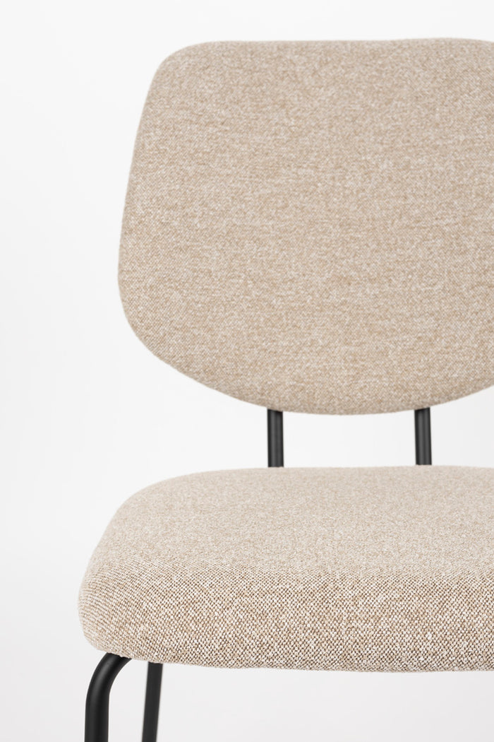 Giga Meubel - Eetkamerstoel Beige - Zithoogte 48cm - Zelo - Set van 2