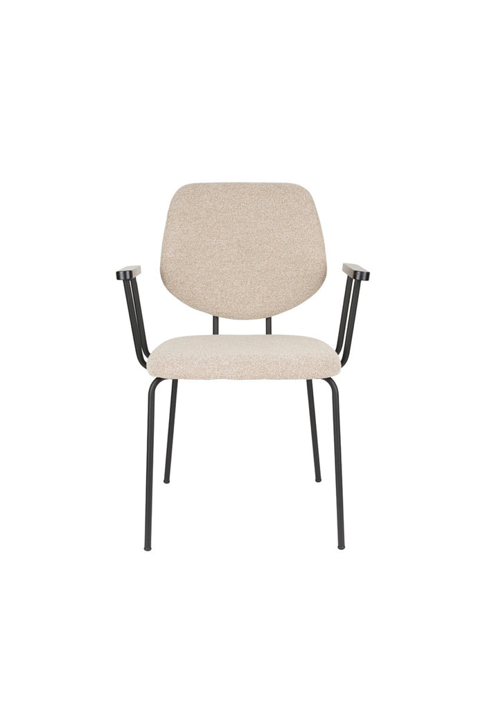 Giga Meubel - Eetkamerstoel Beige - Incl. Armleuning - Zelo