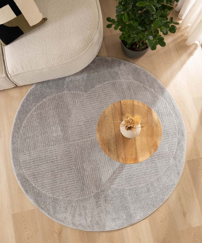 Nordic Weavers Rond vloerkleed Scandinavisch - Contour Circle grijs -