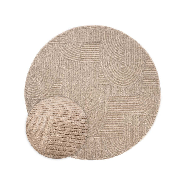 Nordic Weavers Rond vloerkleed Scandinavisch - Contour Bend beige -