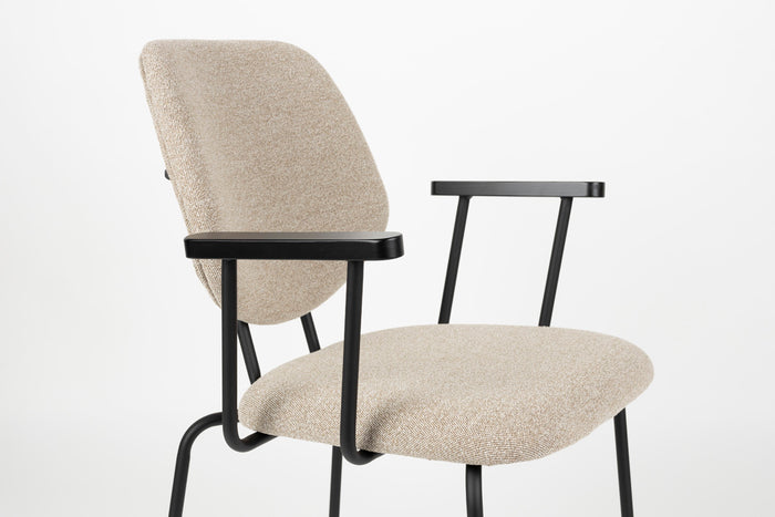 Giga Meubel - Eetkamerstoel Beige - Incl. Armleuning - Zelo