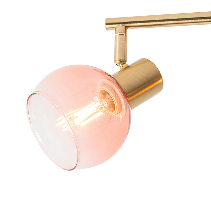 QAZQA Art Deco spot goud met roze glas 4-lichts - Vidro