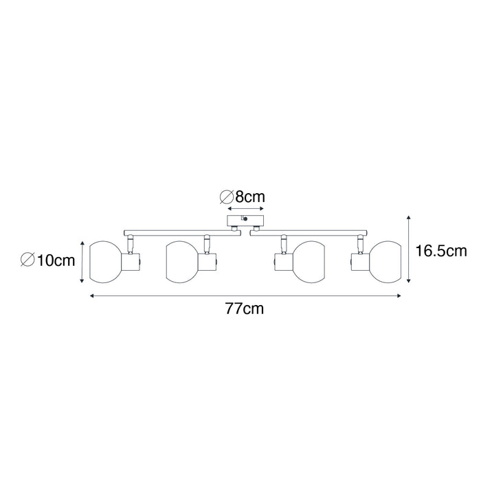 QAZQA Art Deco spot goud met roze glas 4-lichts - Vidro