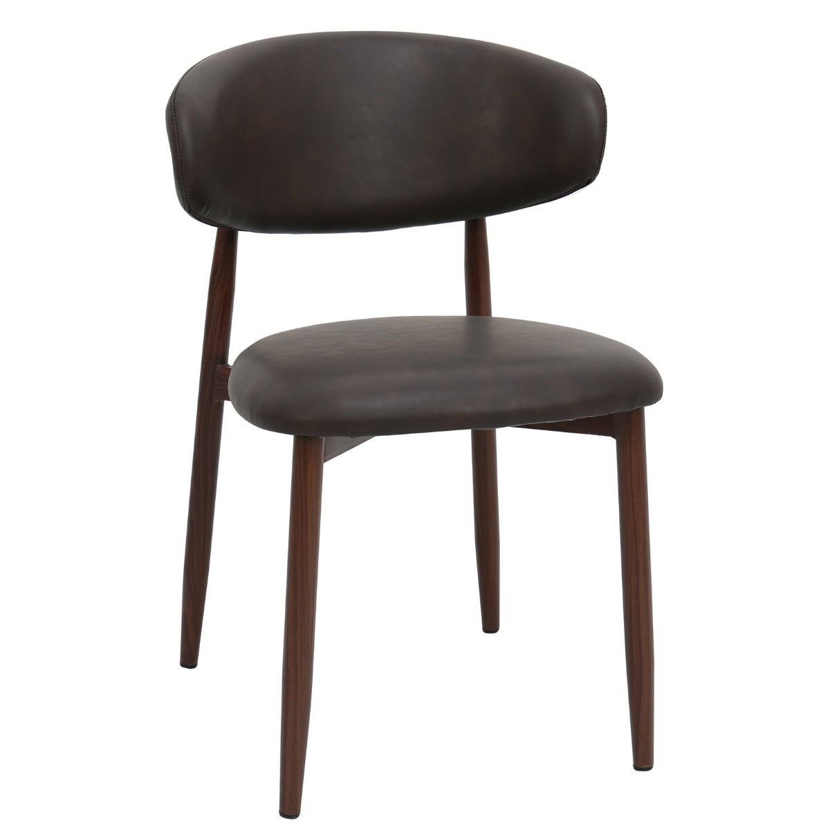 Giga Meubel - Eetkamerstoel - Donkerbruin|Walnoot - Alexia - Set van 2