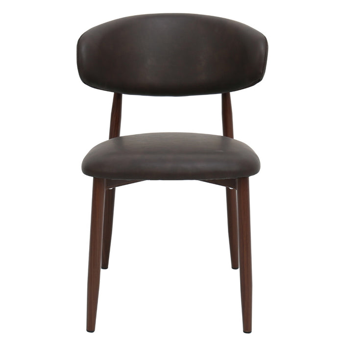 Giga Meubel - Eetkamerstoel - Donkerbruin|Walnoot - Alexia - Set van 2