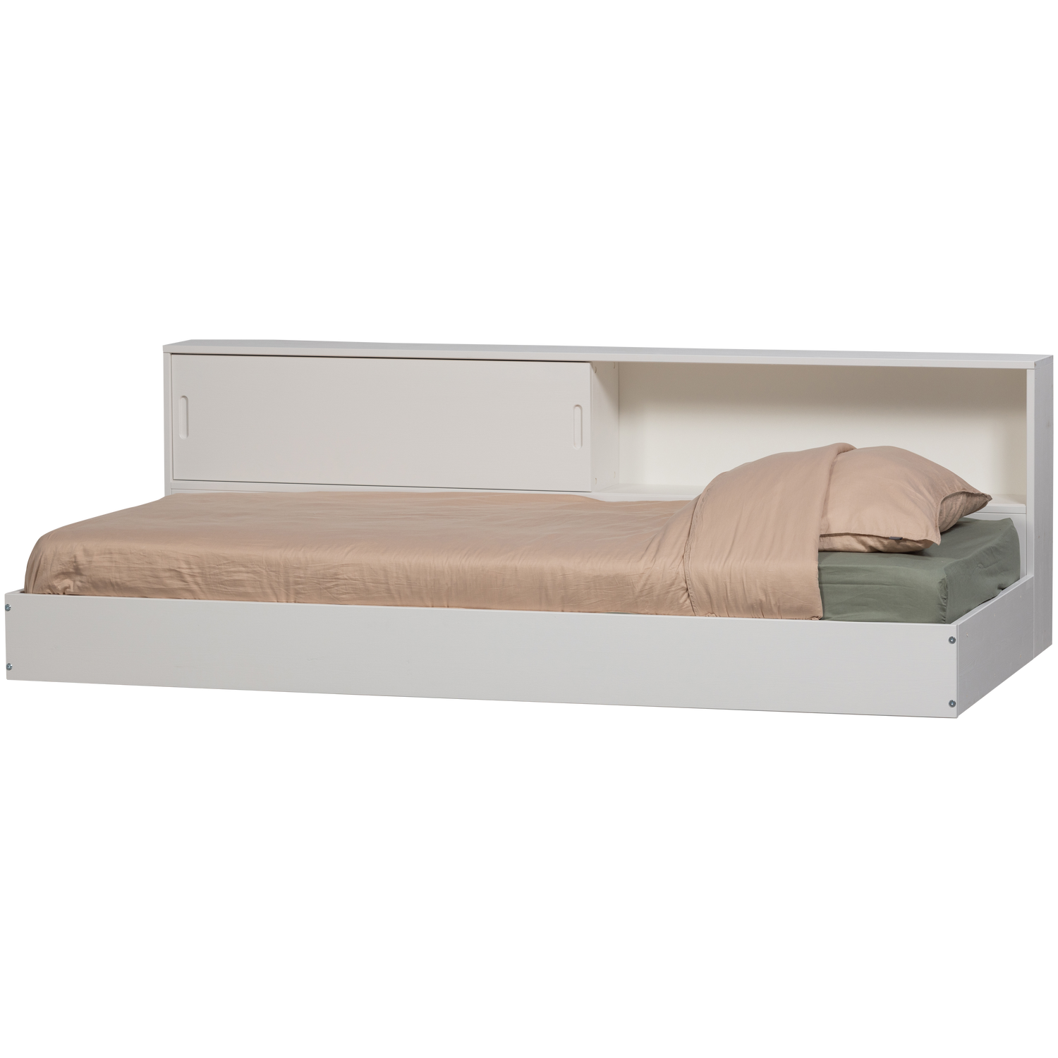 WOOOD Carter Bed - Grenenhout - Wit - 90x200