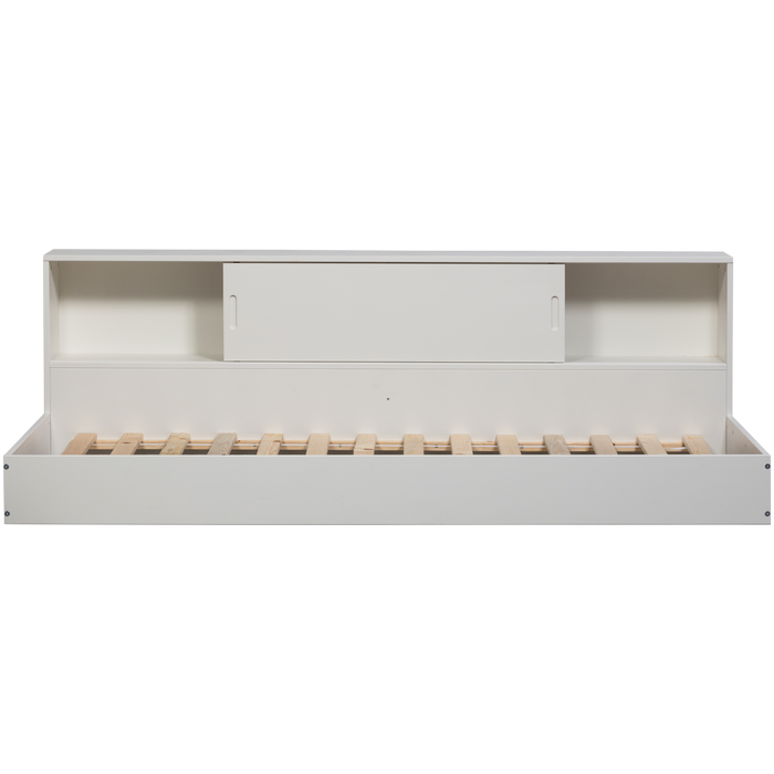 WOOOD Carter Bed - Grenenhout - Wit - 90x200