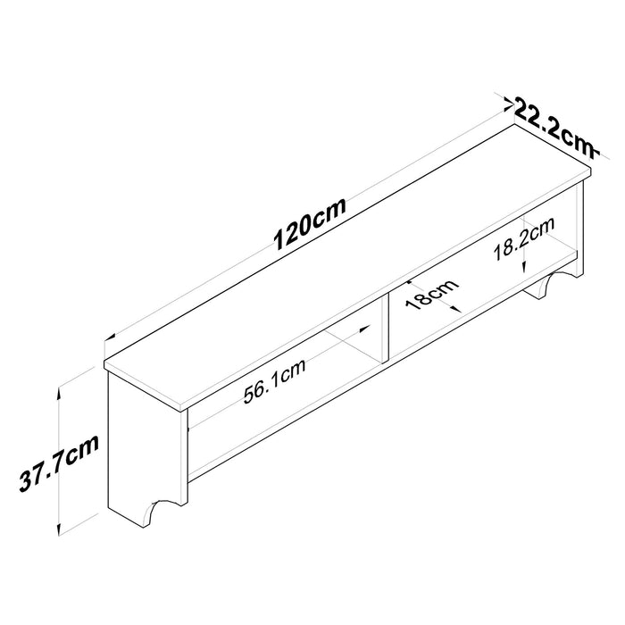 Giga Meubel - Wandkapstok Wit Hout - 5 Haken - 120cm - Pelitli