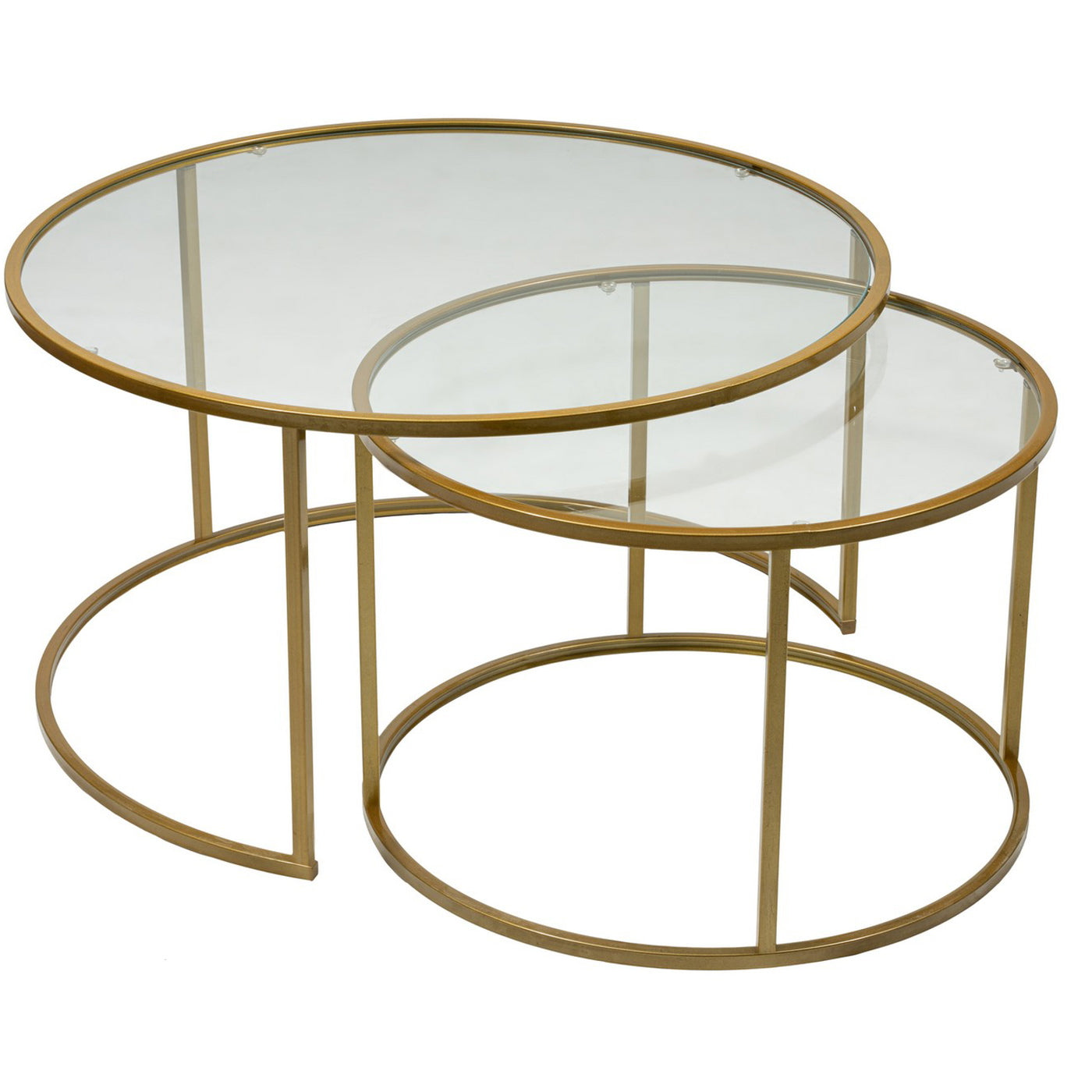 Giga Meubel - Salontafel Goud|Glas - Set van 2 - Belarus