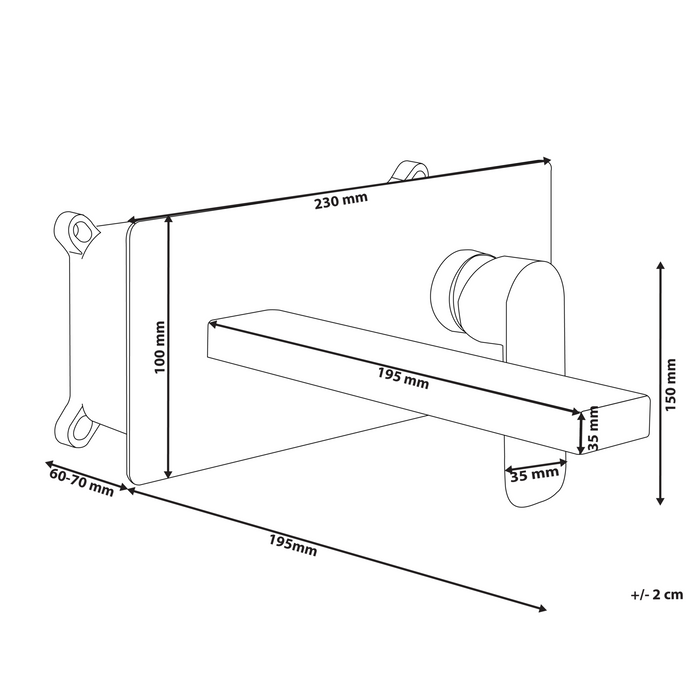 Beliani - DICHATO - Wandgemonteerde mengkraan - Goud - Messing
