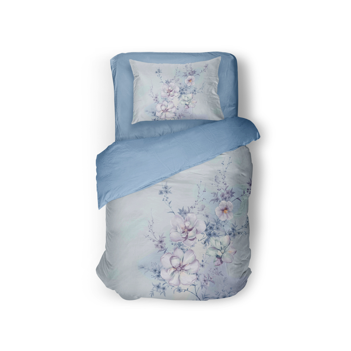 Eleganzzz Dekbedovertrek Micropercal Spring Dreams - blue