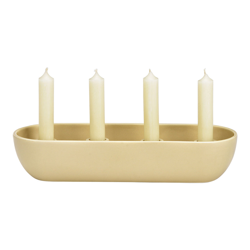 SVJ Kandelaar Adventsarrangement - 12x31x7 cm - Porselein - Beige