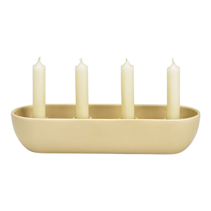 SVJ Kandelaar Adventsarrangement - 12x31x7 cm - Porselein - Beige