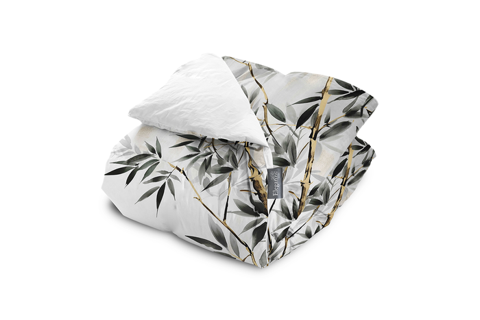 Eleganzzz Dekbedovertrek Micropercal Silent Leaves - white