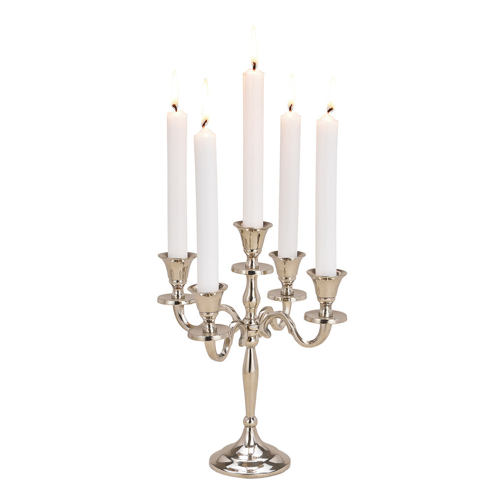 SVJ Kandelaar 5-armen - 23x23x27 cm - Metaal - Zilver