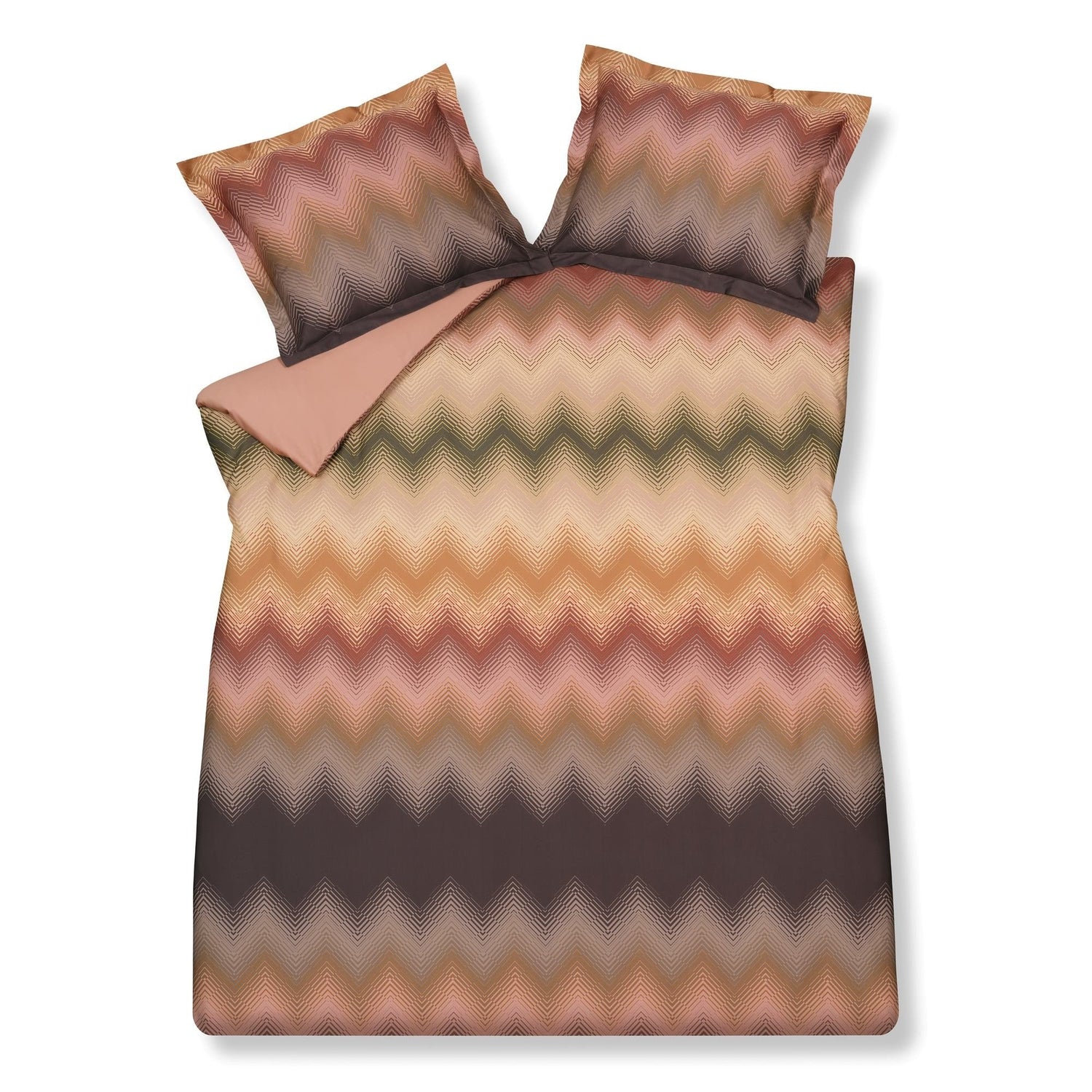 Blurred Lines Dekbedovertrek | 200 x 200|220 cm | Bruin | Roze