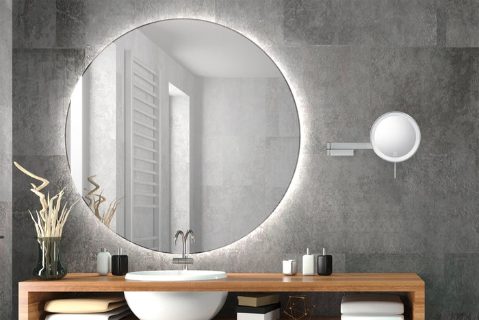 Linea Led Make Up Spiegel Wand | Grijs | Staal
