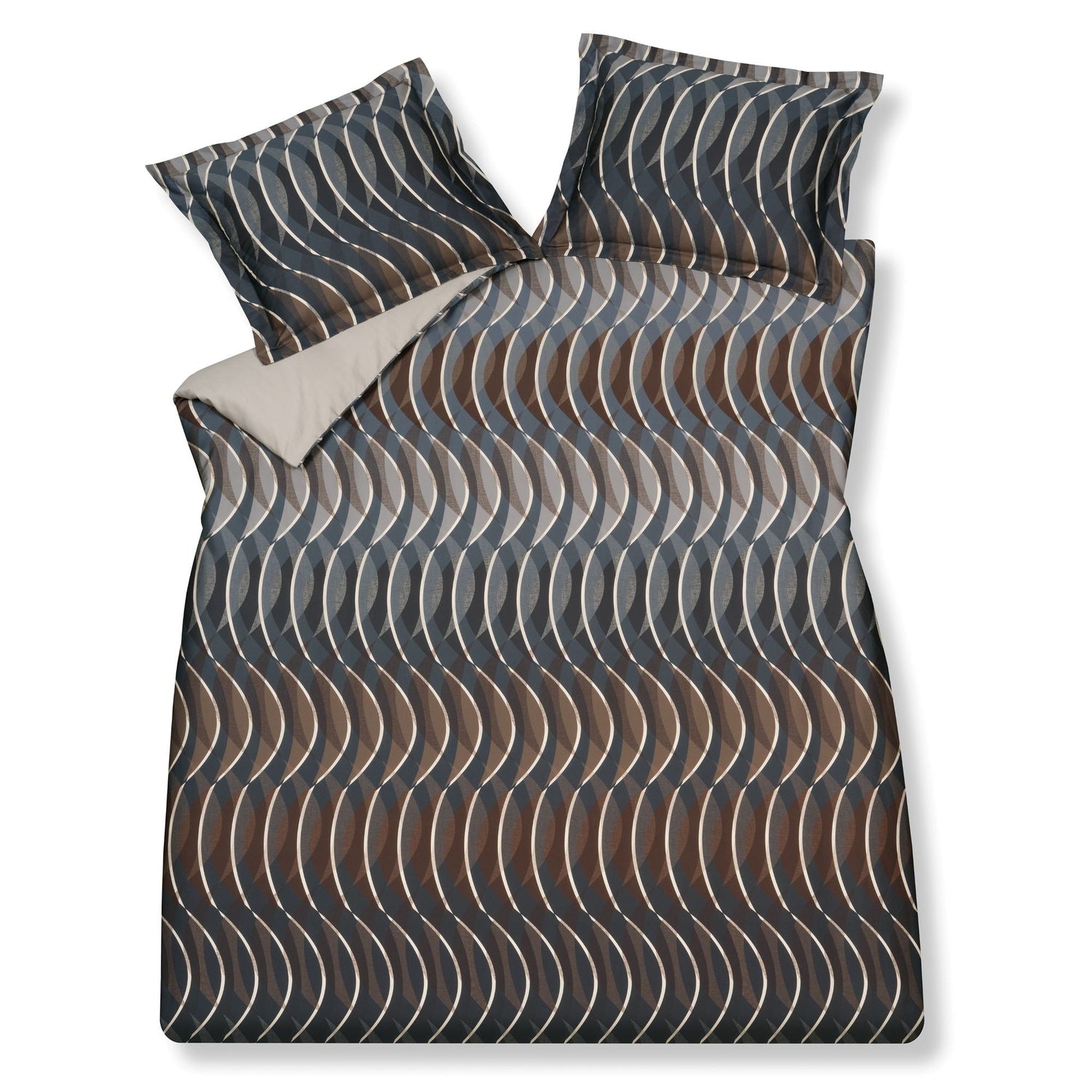 Mirage Dekbedovertrek | 140 x 200|220 cm | Bruin | Blauw