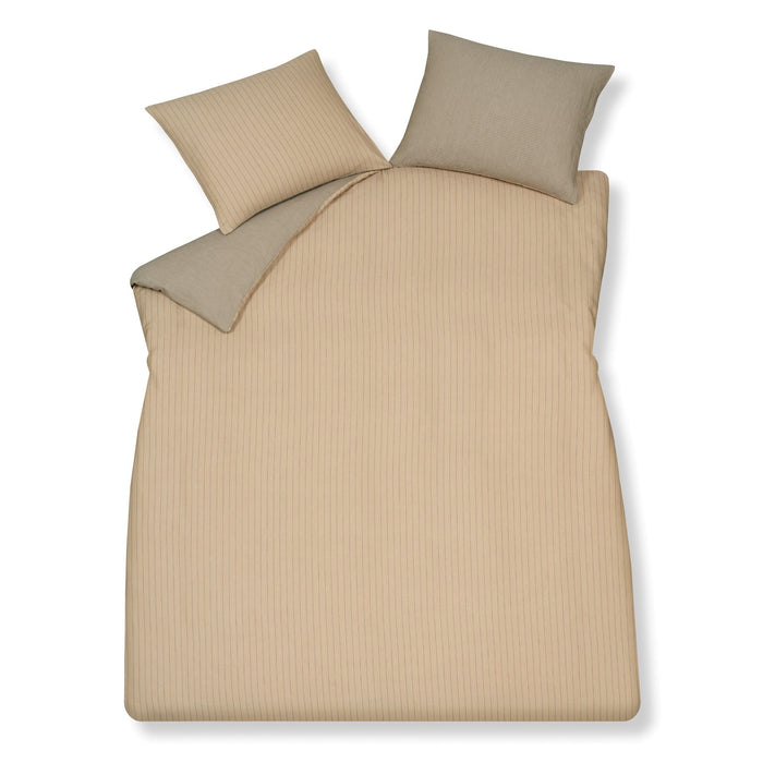 Home Palermo Dekbedovertrek Linen | 140 x 200|220 cm | Beige | Bruin