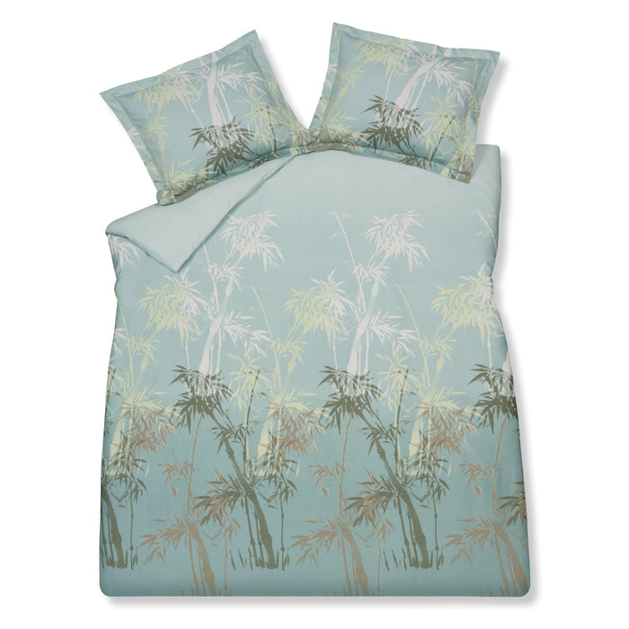 Palm Paradise Dekbedovertrek Thyme | 200 x 200|220 cm | Groen | Blauw