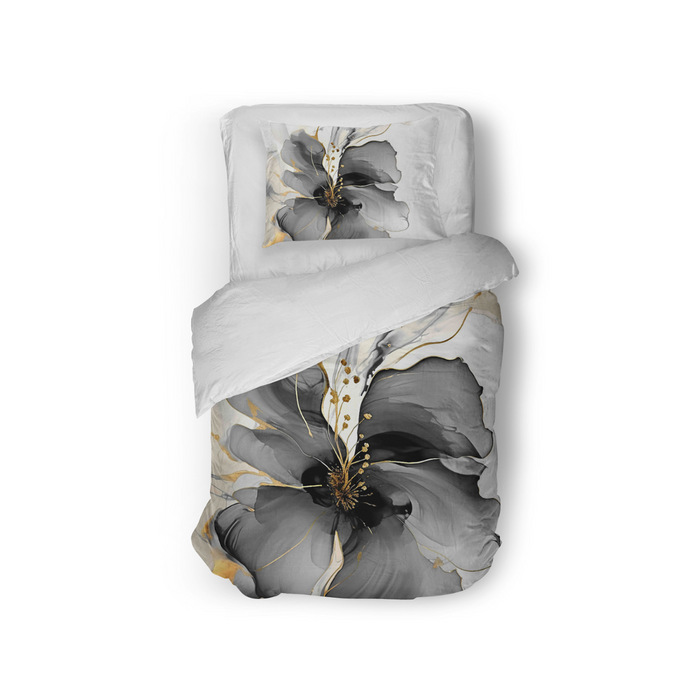 Eleganzzz Dekbedovertrek Micropercal Grande Fleur - grey