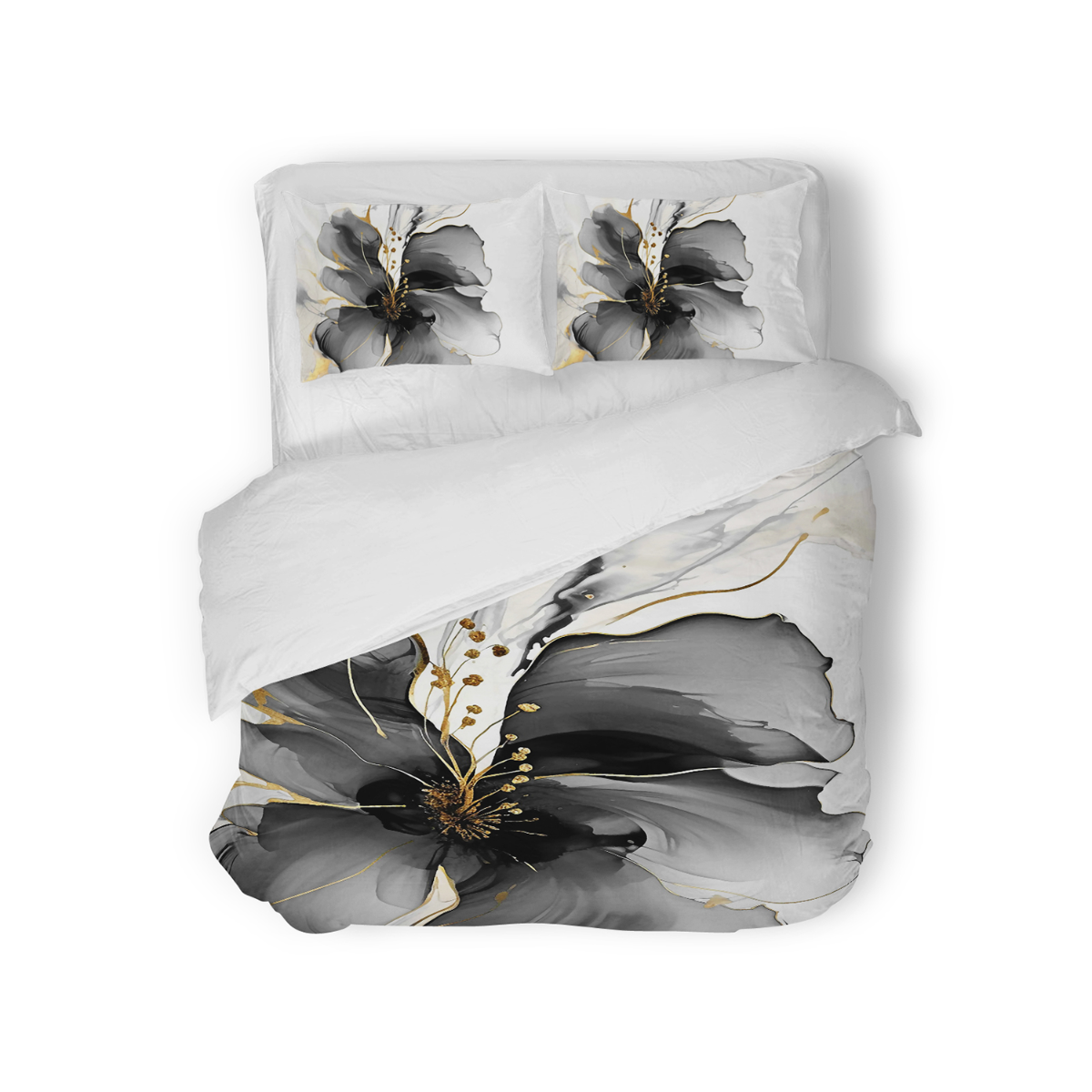 Eleganzzz Dekbedovertrek Micropercal Grande Fleur - grey