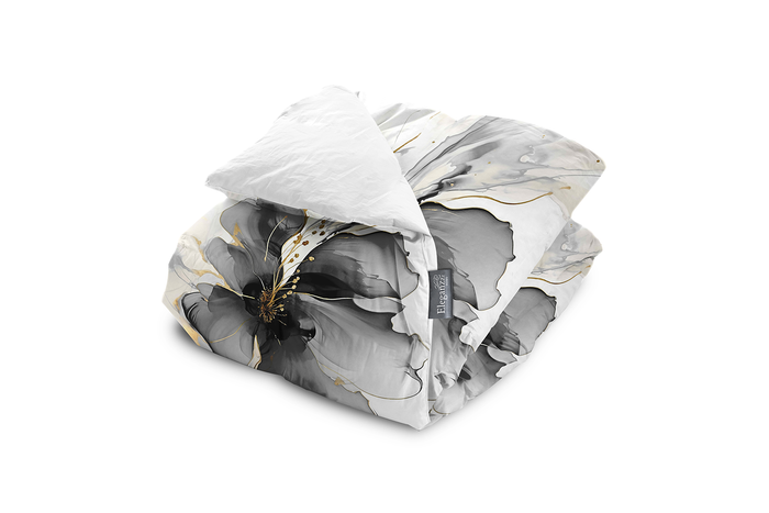 Eleganzzz Dekbedovertrek Micropercal Grande Fleur - grey