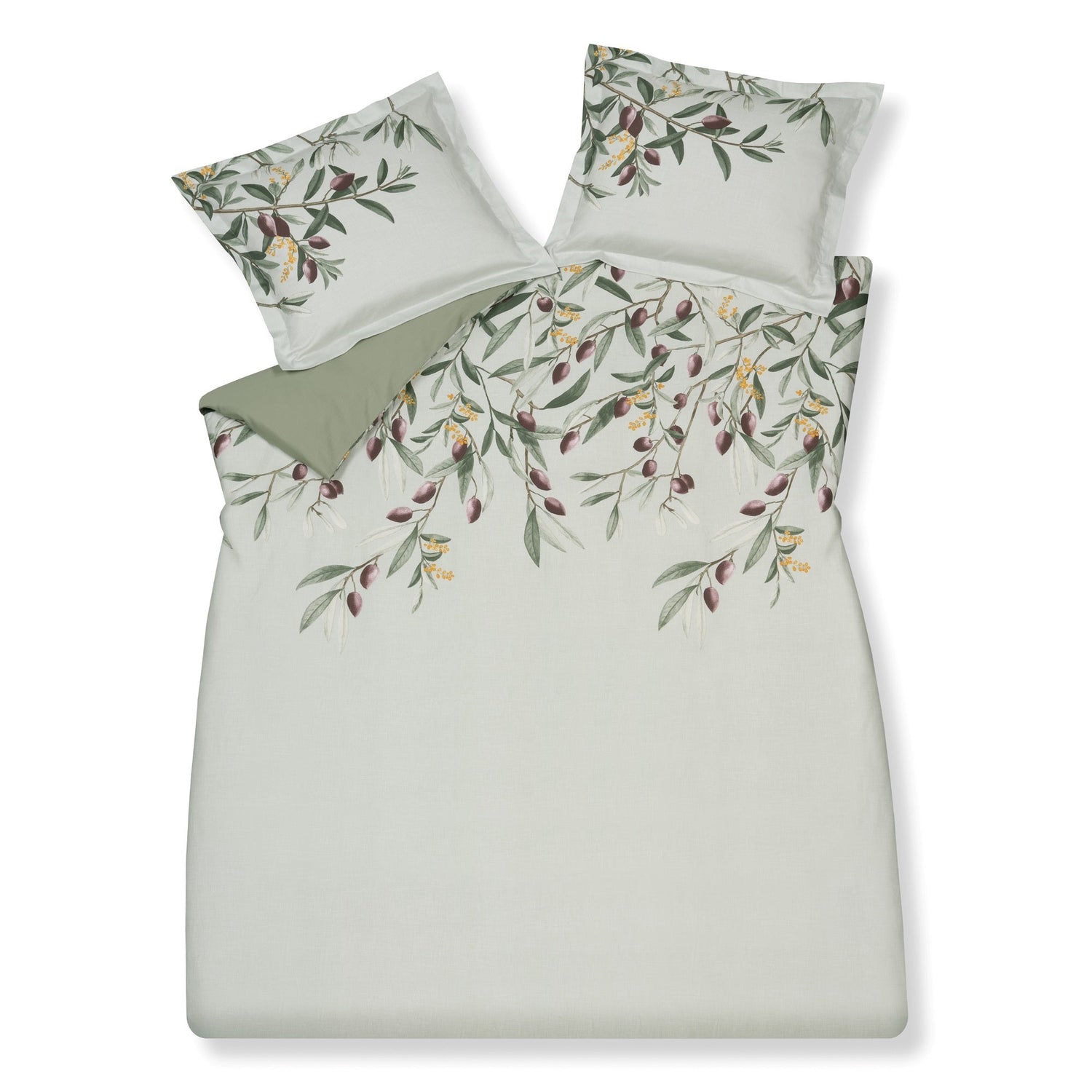 Olive Dekbedovertrek | 240 x 200|220 cm | Groen | Satijnkatoen