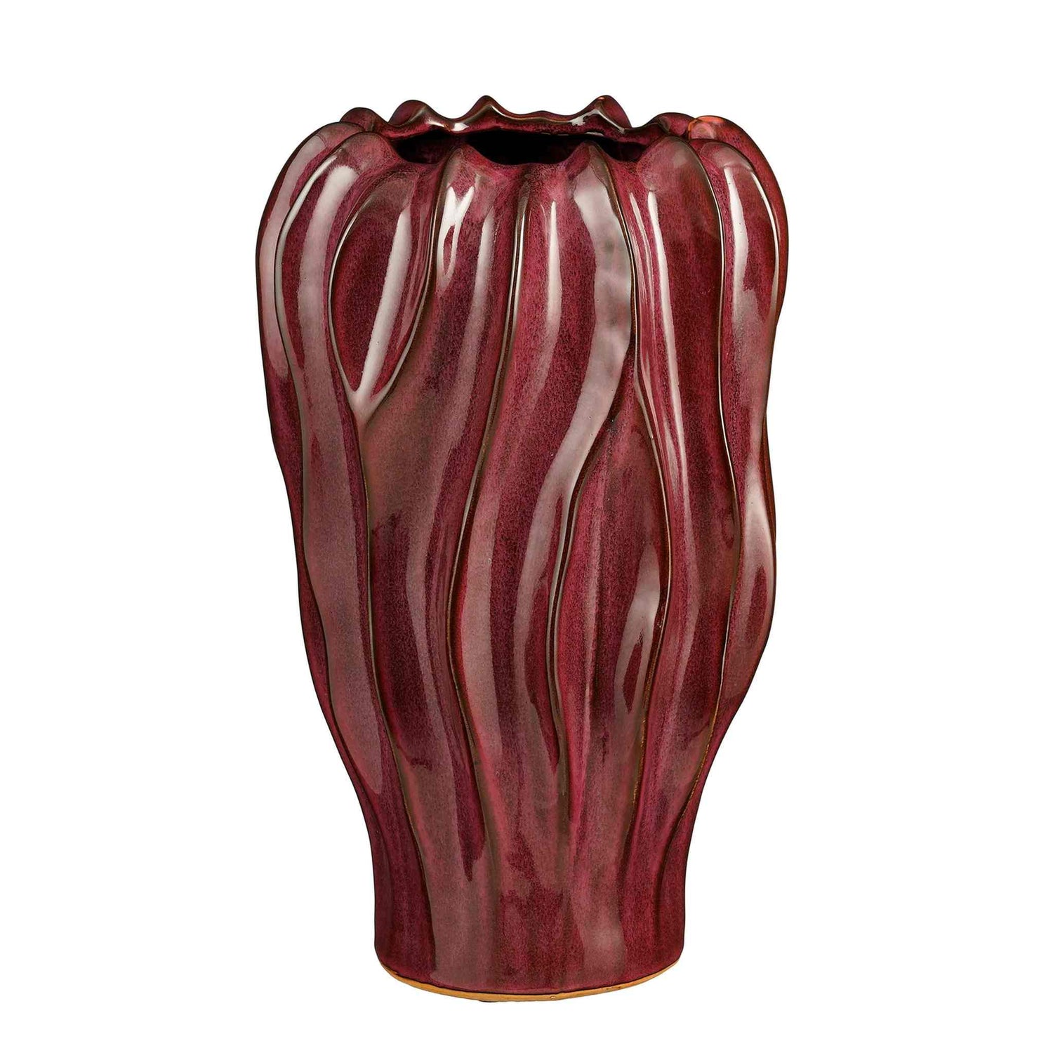 Mica Decorations Vaas Thom - 22x22x35 cm - Keramiek - Paars