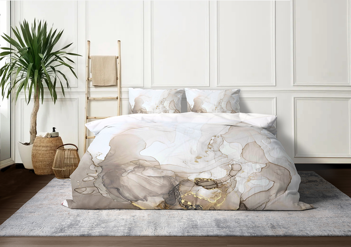 Eleganzzz Dekbedovertrek Micropercal Flowing Serenity - soft beige