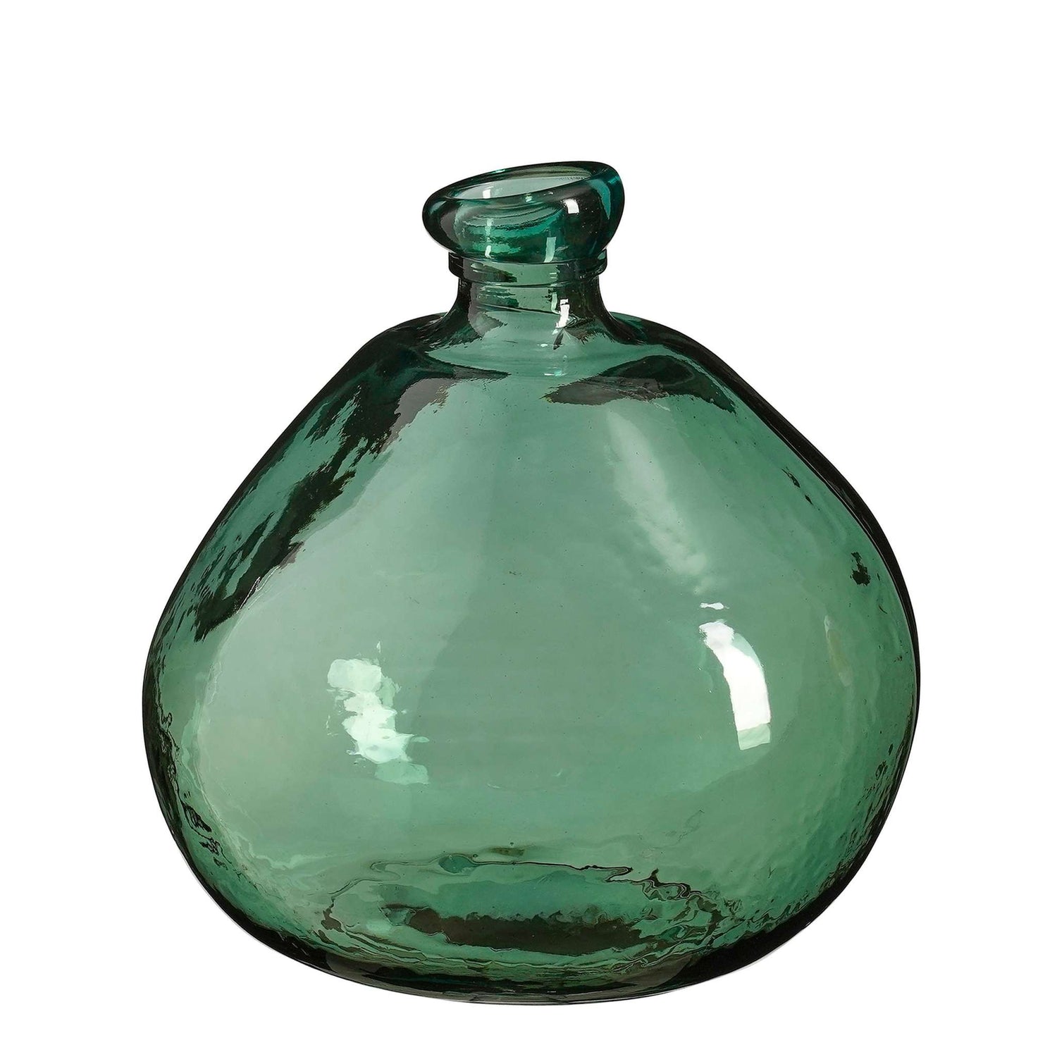 Mica Decorations Vaas Organic - 31x31x32 cm - Gerecycled glas  - Groen