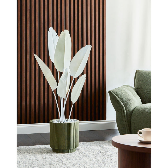 Beliani-BANANA TREE-Kunstplant-Wit-123 cm-Synthetisch materiaal
