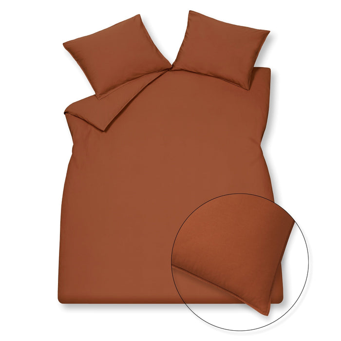 Washed Cotton Dekbedovertrek Rusty Brown | 140 x 200|220 cm | Bruin