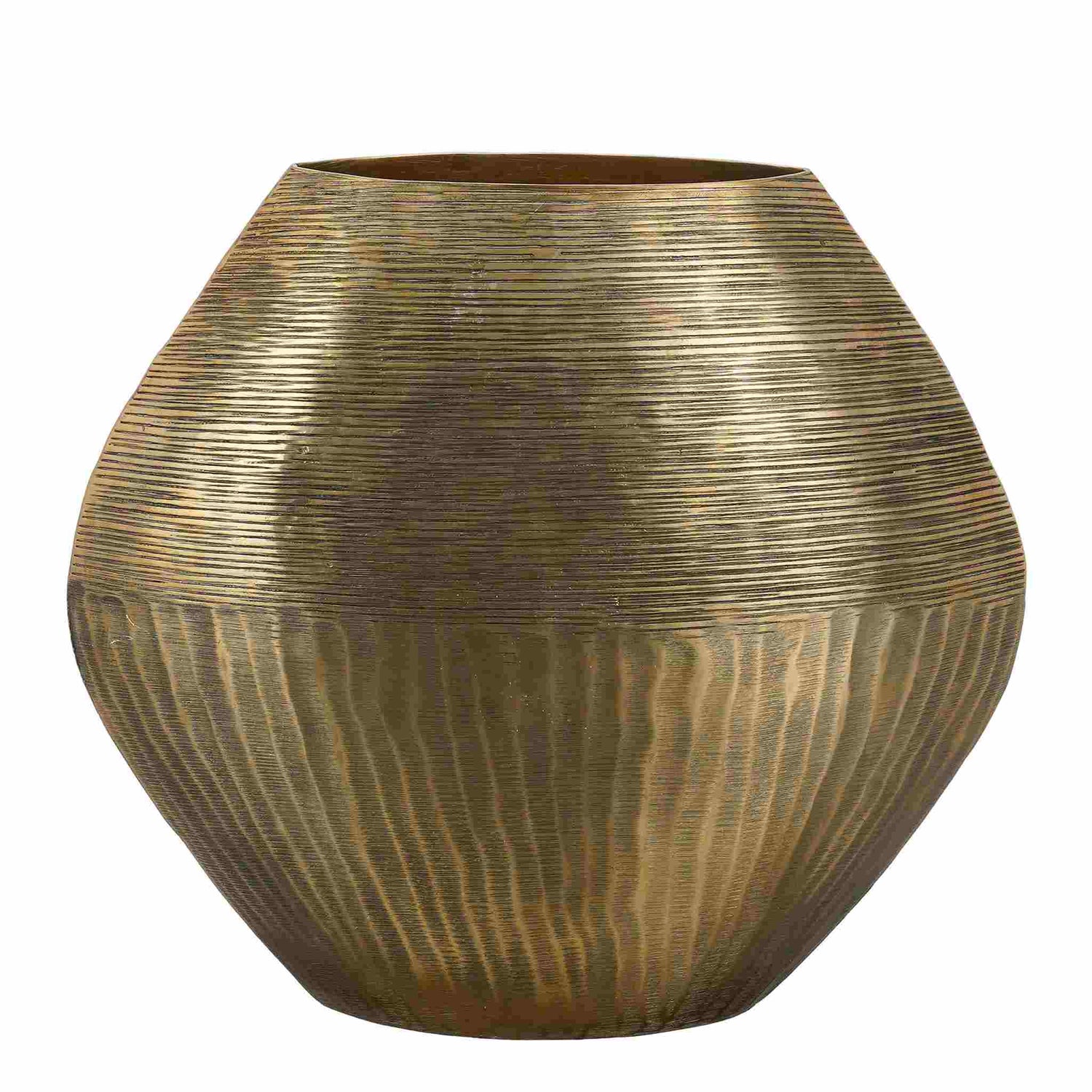 Mica Decorations Vaas Prague - 39x15x36 cm - Aluminium - Bruin