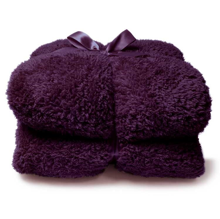 Unique Living - Plaid Teddy - 150x200cm - Dark Purple