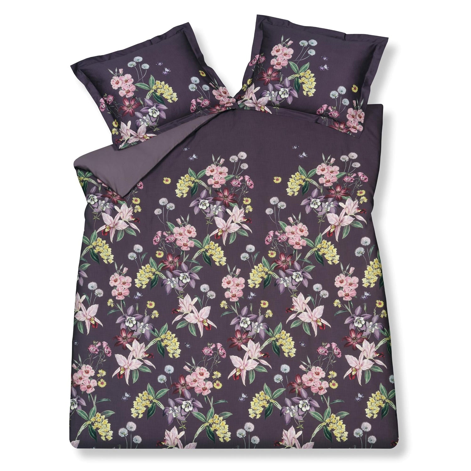 Noir Garden Dekbedovertrek | 140 x 200|220 cm | Paars | Satijnkatoen