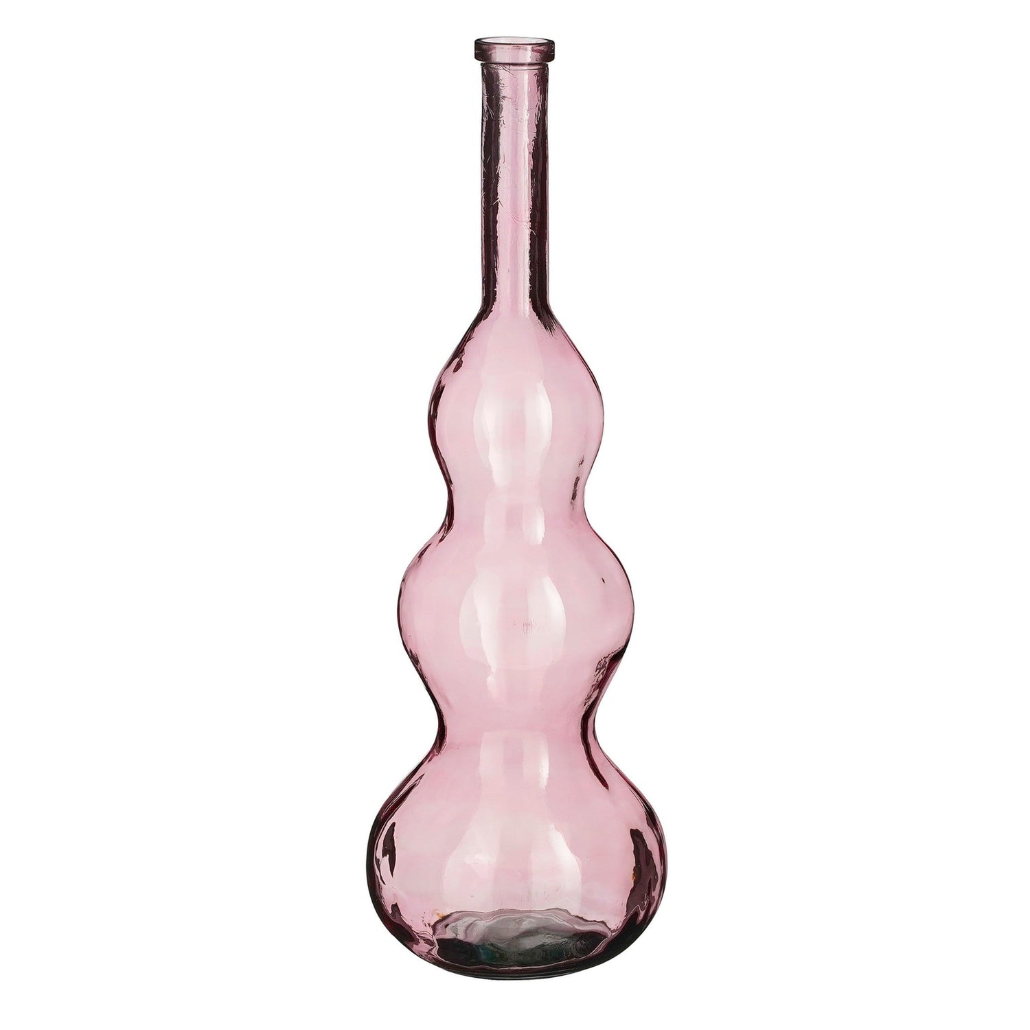 Mica Decorations Vaas Benito - 33x33x100 cm - Gerecycled glas  - Roze